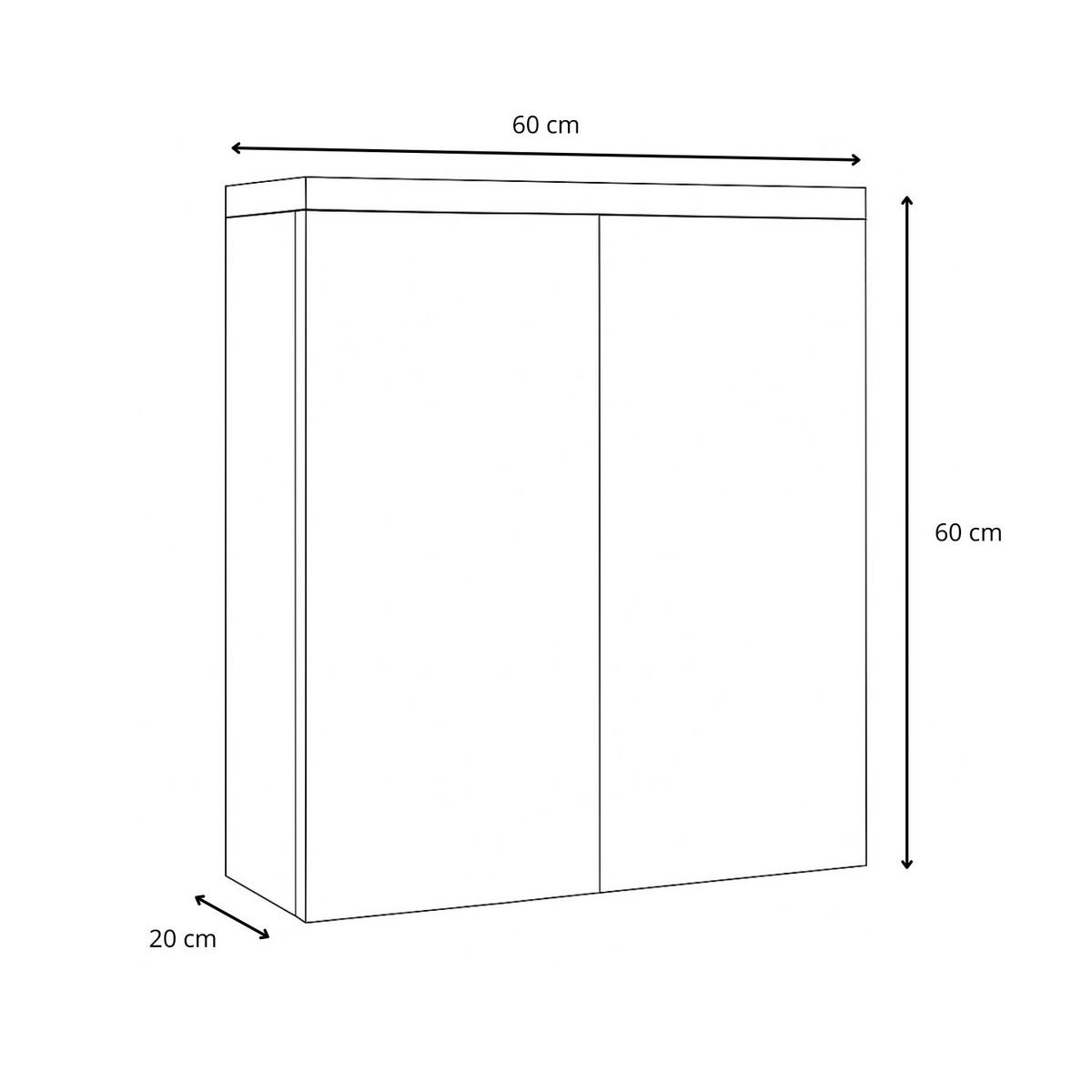 SPIEGELSCHRANK Toledo Dunkel Grau - 60 x 20 x 60 cm - Grau, Holz (60/60/20cm) - Badplaats
