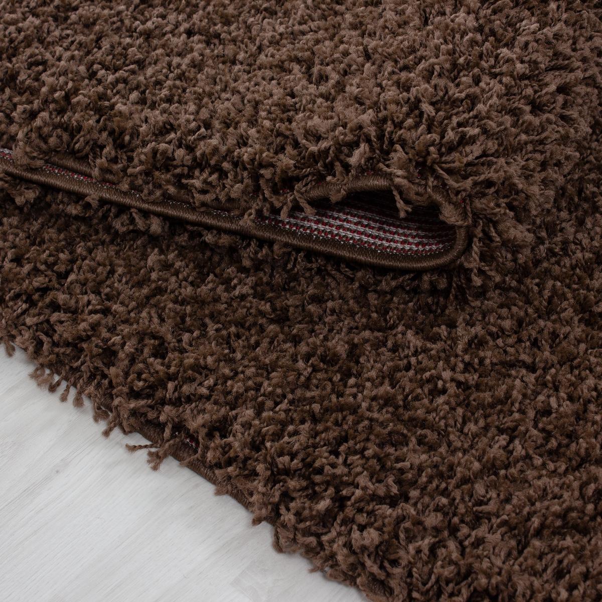 HOCHFLORTEPPICH RHEIN, einfarbig, Braun, Ø 160 cm - Braun, Textil (160/160cm) - KADIMA DESIGN