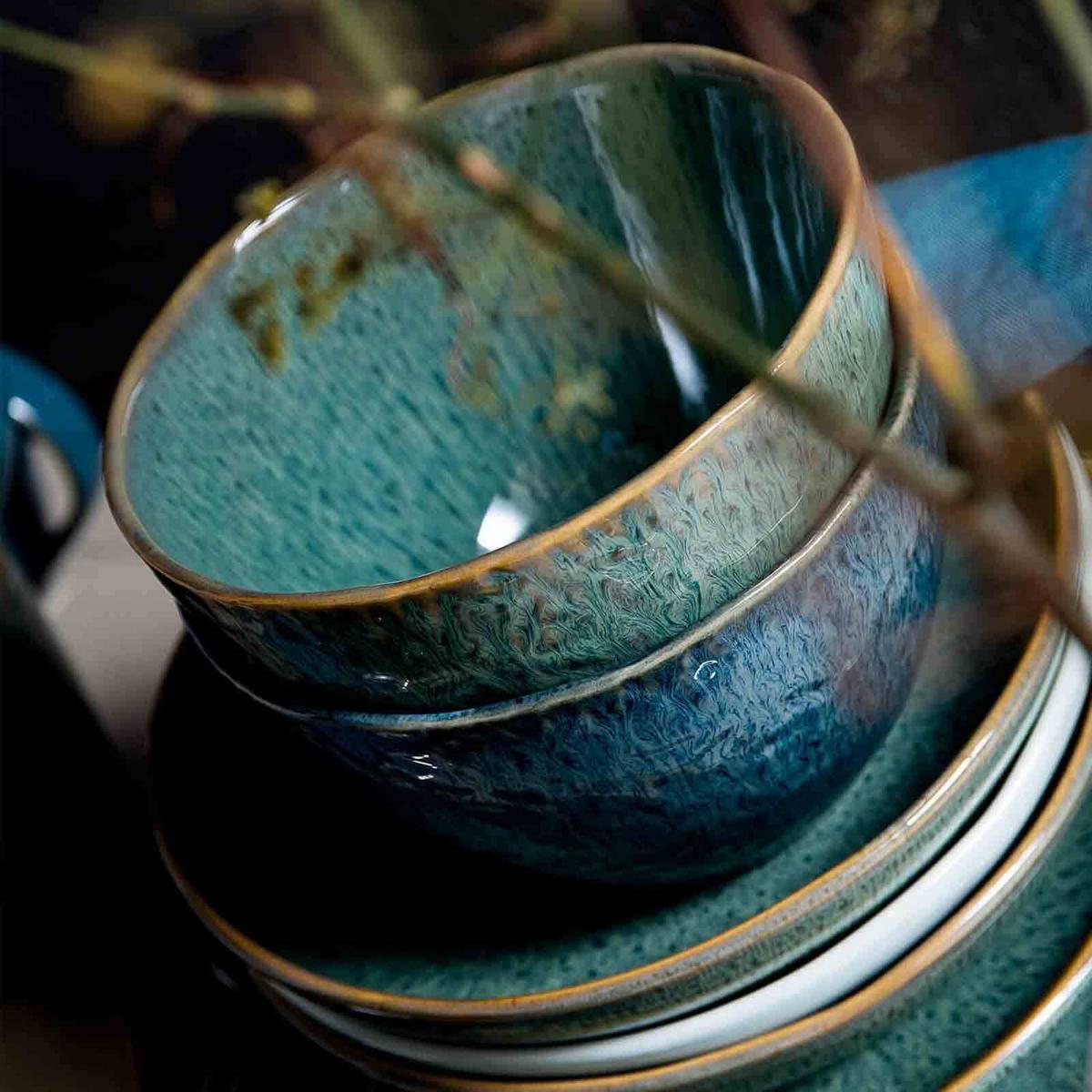 TELLERSET Matera blau 12er Set - Blau, Keramik (2/2/2cm) - Leonardo Living