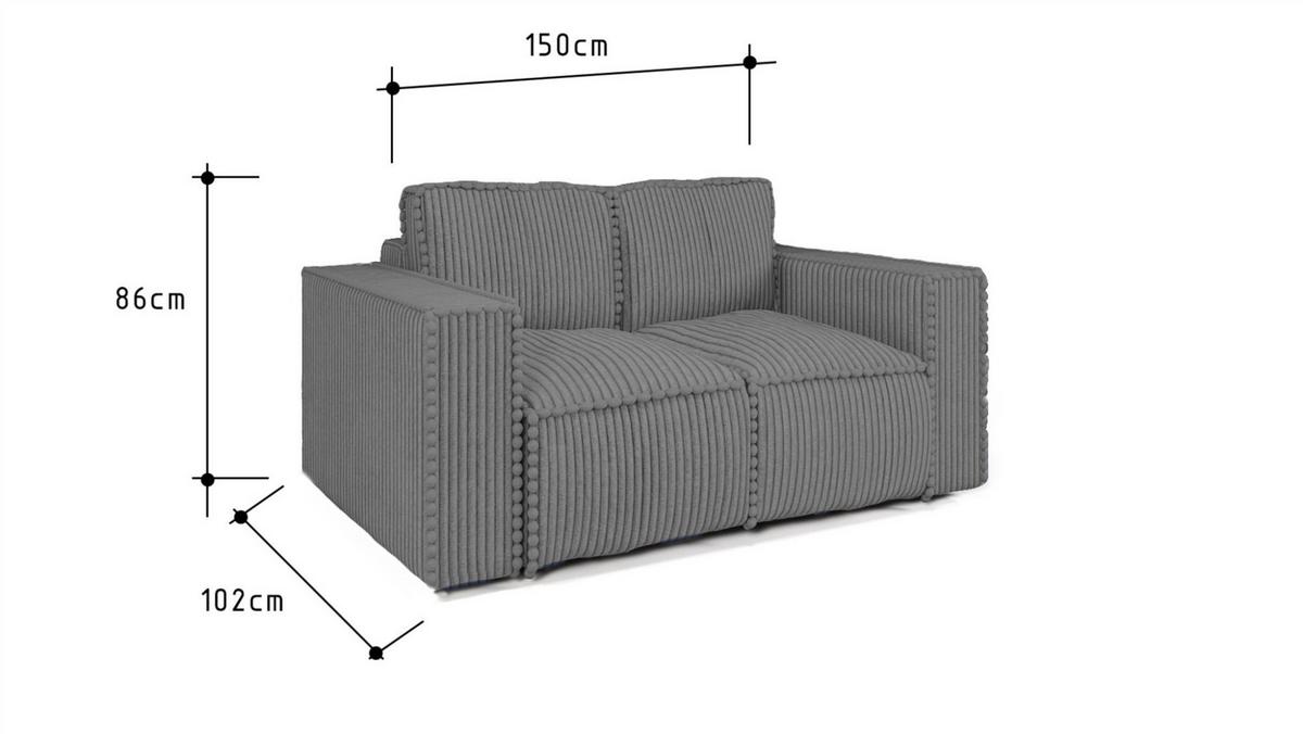 SOFA 2-sitzer Vajana - Dunkelblau, Holzwerkstoff/Textil (150/86/102cm) - Fun Möbel