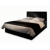 BOXBETT BRES 180x200 cm mit Matratze und Topper - Schwarz - Schwarz, Holz (180/200cm) - MASSENO
