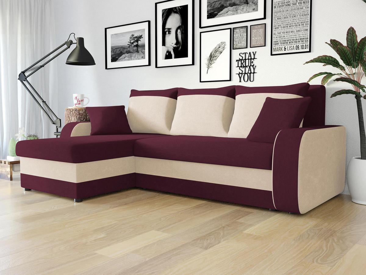 ECKSOFA Kris - Violett/Schwarz, Holz/Kunststoff (238/147cm) - MIRJAN24
