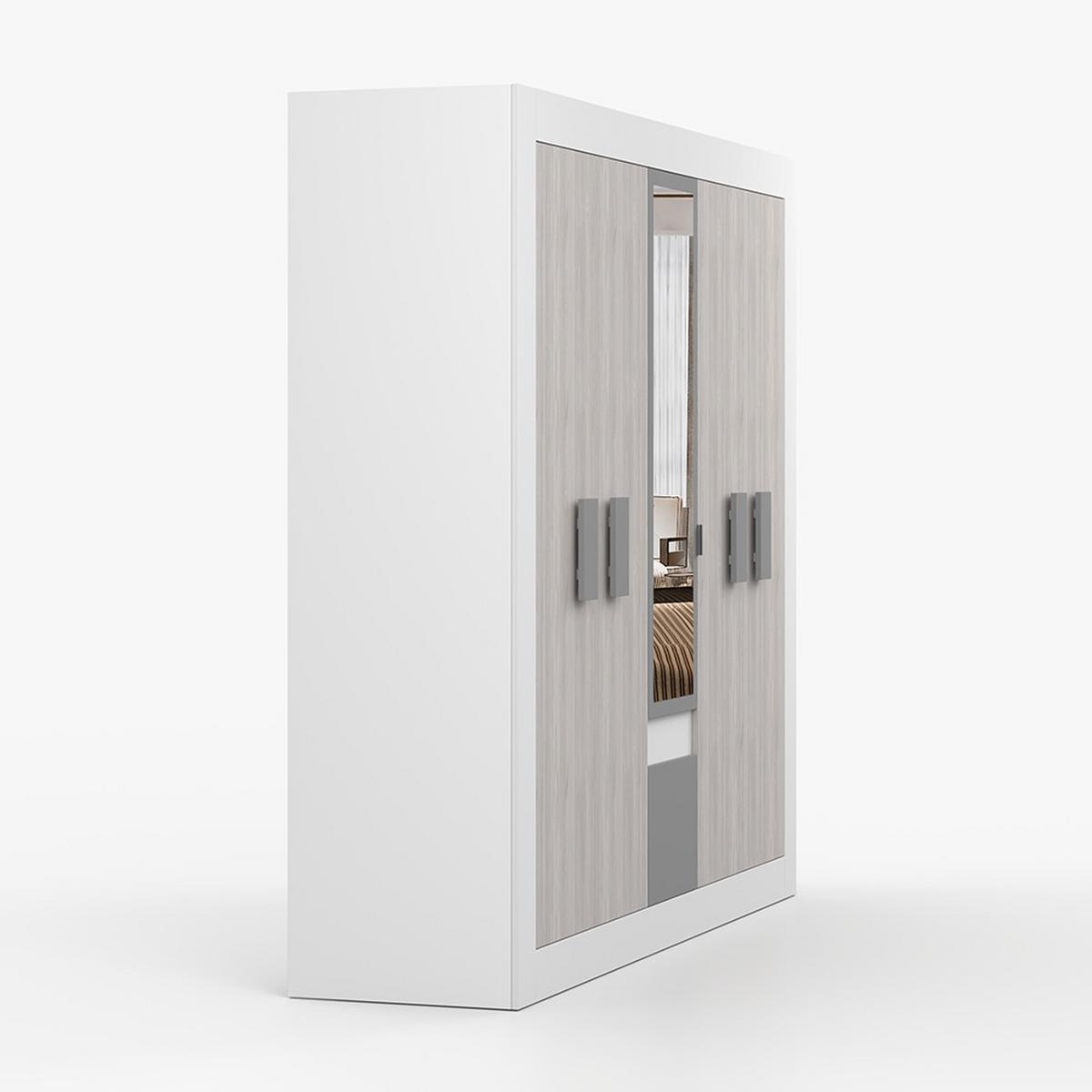 KLEIDERSCHRANK HELIOS 5D 231 cm, 231/210/57, 5-türig, Grau - Grau, Holzwerkstoff (231/210/57cm) - imoebel24