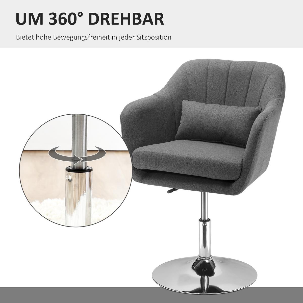SESSEL Polyester Dunkelgrau - Dunkelgrau, Kunststoff (60/91/60cm) - HOMCOM