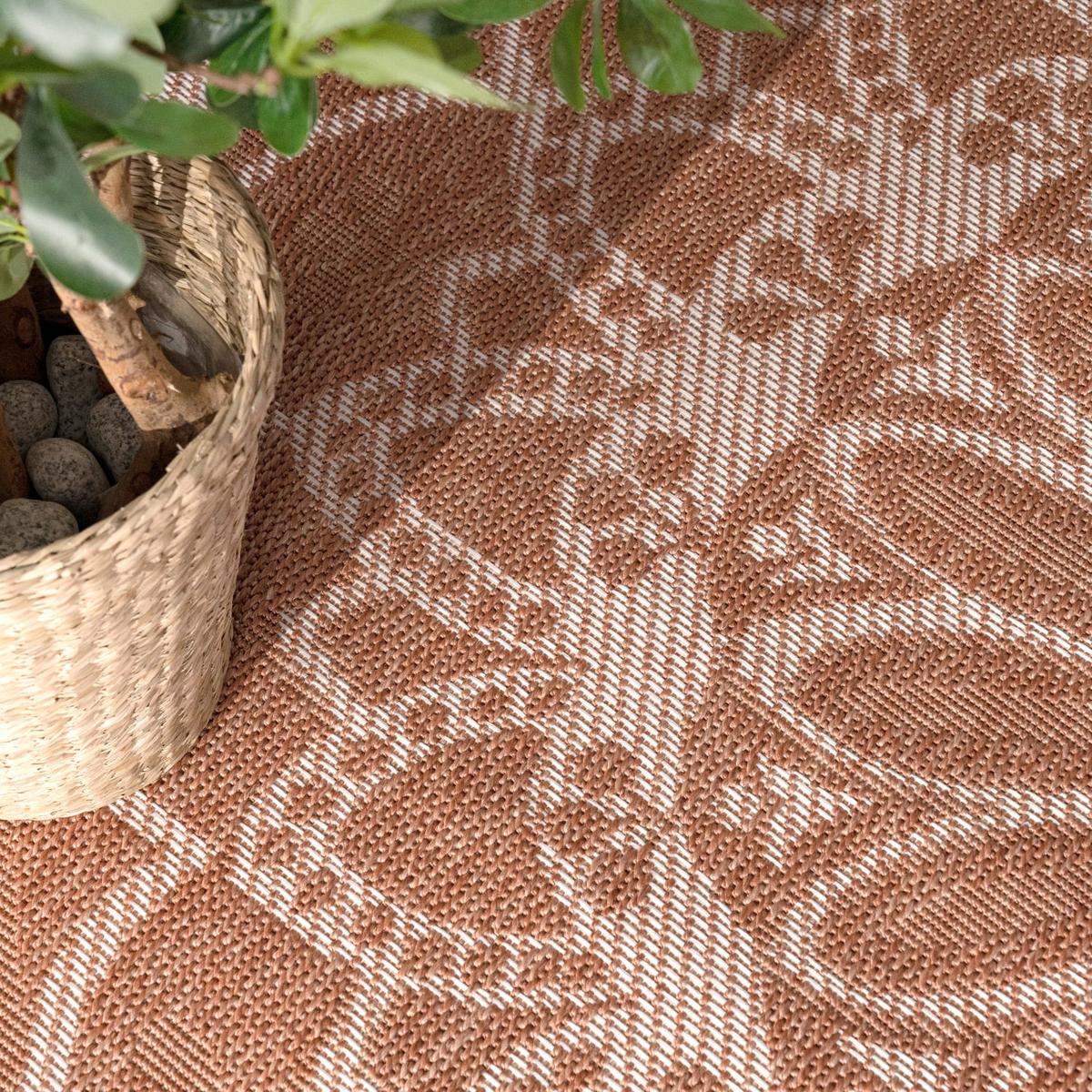 FLACHWEBTEPPICH, mit Mandala-Muster, Apricot, 160 x 220 cm - Orange, Textil (160/220cm) - KADIMA DESIGN