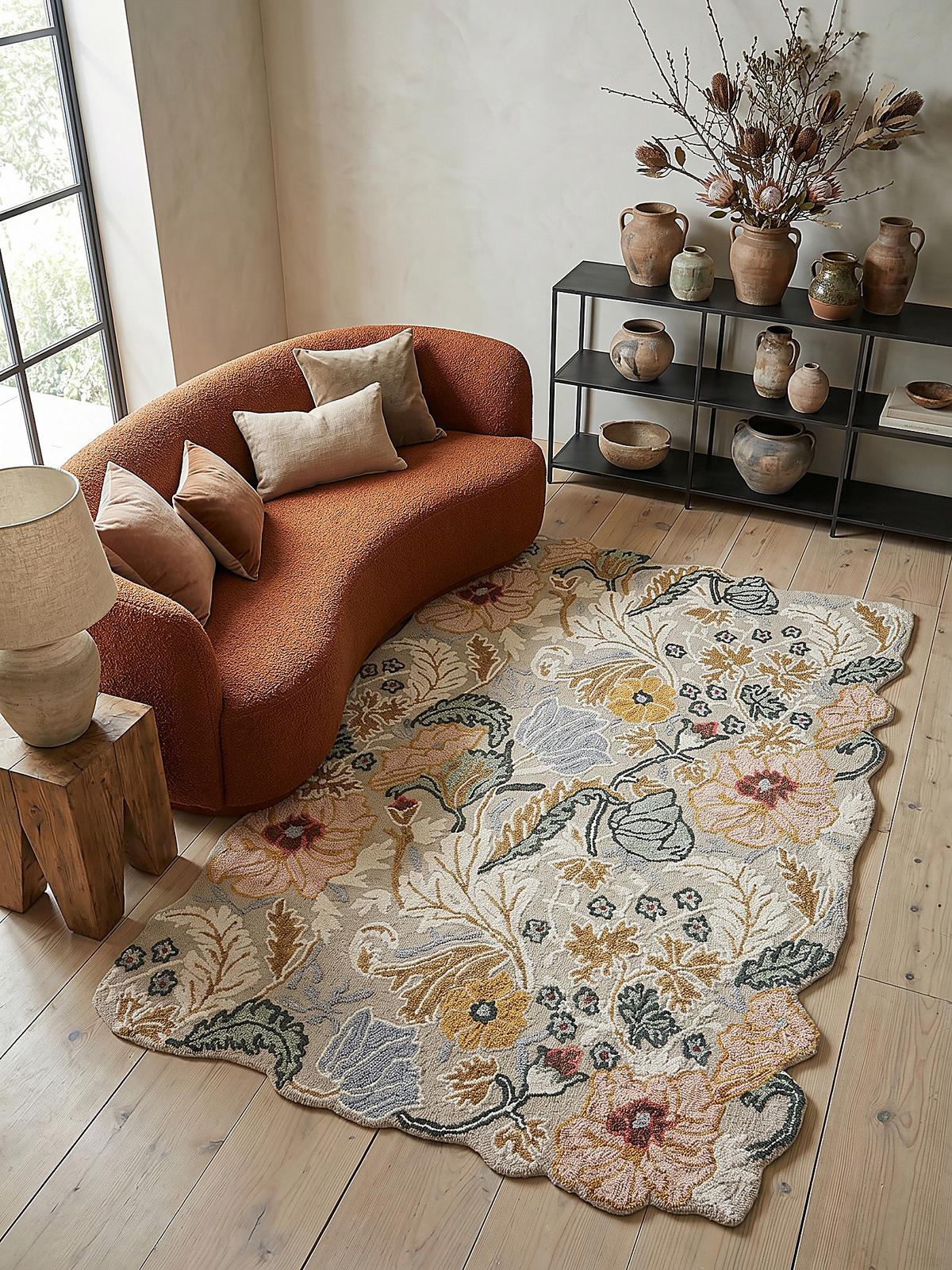 WOLLTEPPICH CHAR, floral, Hellrosa, 160 x 230 cm - Rosa, Textil (230/160cm) - KADIMA DESIGN
