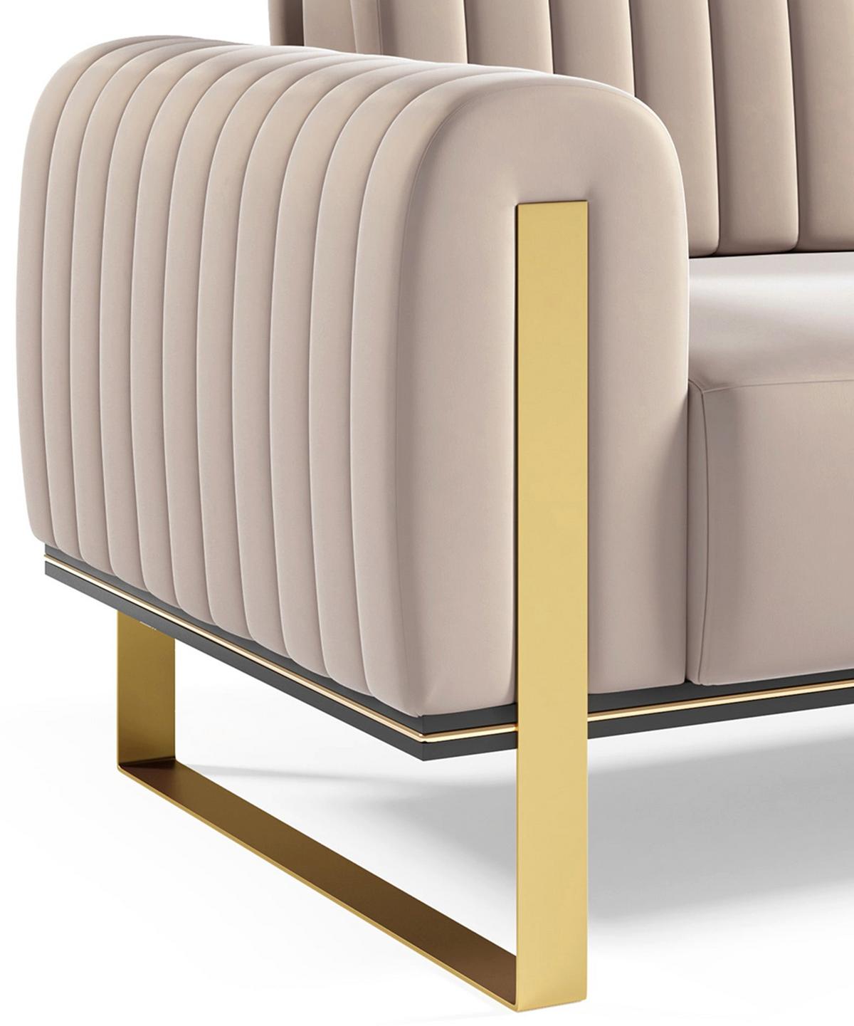 SOFA Parissa 164 cm - Ecru/Goldfarben, Textil/Metall (164/79/92cm) - Selsey