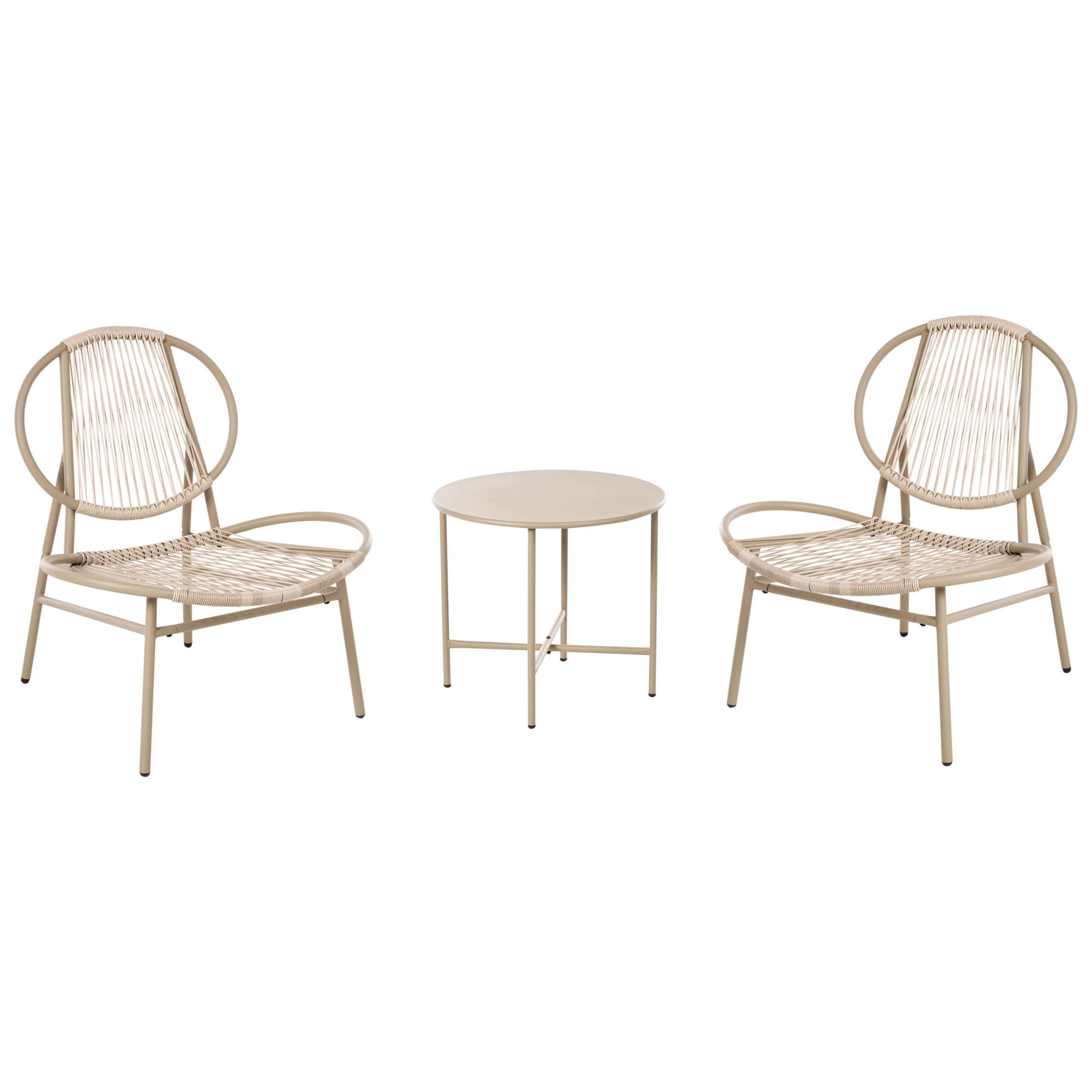 BISTRO-SET Beige Ovaro - Beige, Kunststoff - Beliani