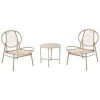 BISTRO-SET Beige Ovaro - Beige, Kunststoff - Beliani
