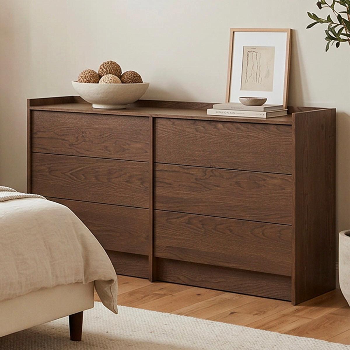 KOMMODE Japandi Dunkles Holz - Braun, Holzwerkstoff (184/90/38cm) - Petits-meubles