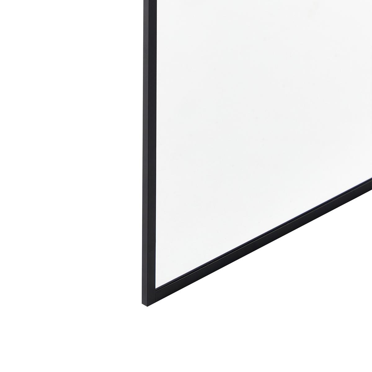 DUSCHWAND 80/190 cm Schwarz Waspam - Transparent/Schwarz, Glas (80/190cm) - Beliani