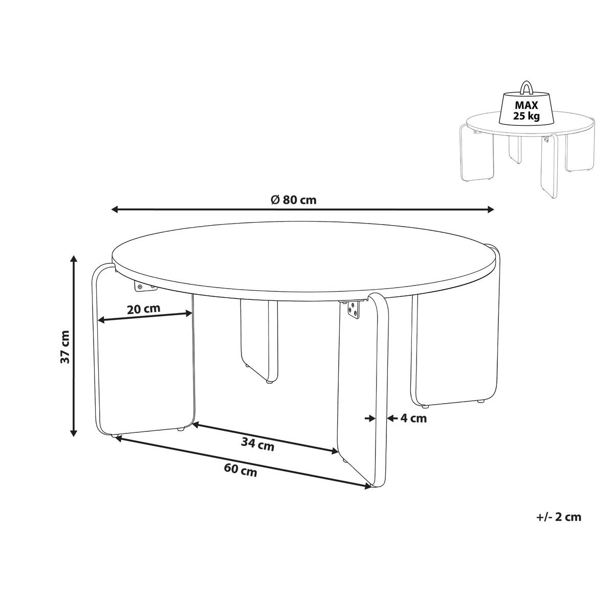 COUCHTISCH Marmor Dunkelgrün Luno - Braun/Grün, Stein (80/80/37cm) - Beliani