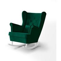SCHAUKELSTUHL Fabio grün mit Weiß Beinen - Dunkelgrün/Weiß, Textil (82/103/108cm) - Beautysofa