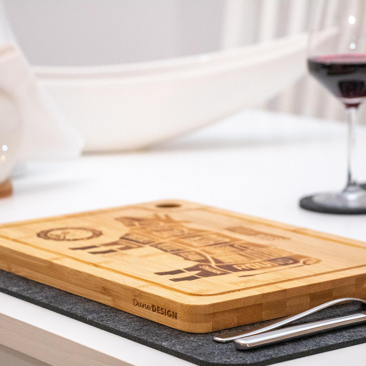 STEAKBRETT 25/30/2 cm, Bambus - Braun, Holz (23/33cm) - Dunedesign