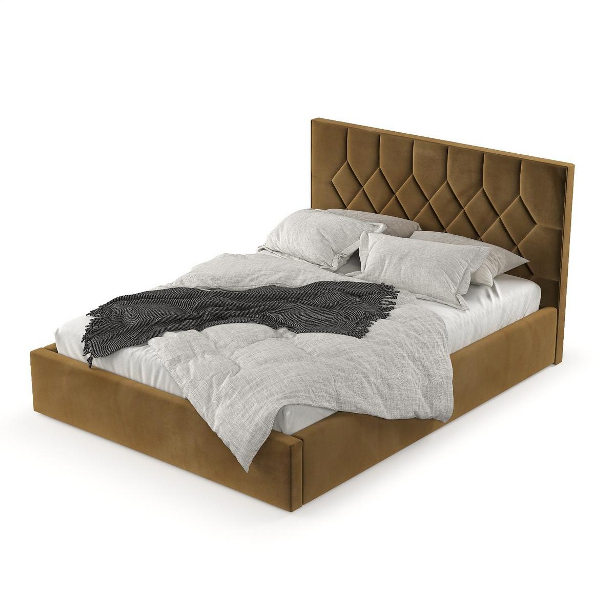 POLSTERBETT Brisa 180/200 cm Honiggelb im Kronos Stoff - Schwarz/Naturfarben, Holz/Holzwerkstoff (180/200cm) - AltaBeds