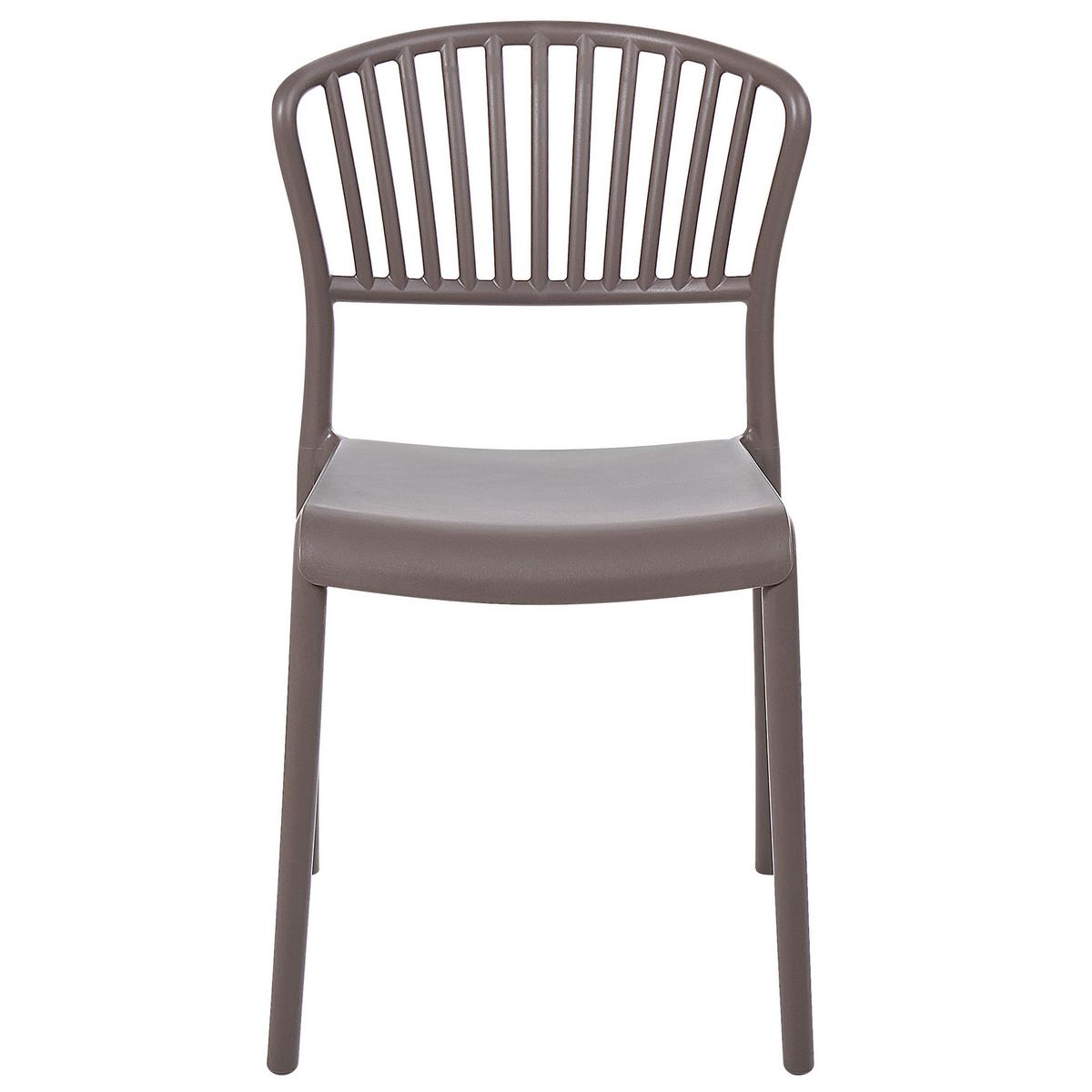 GARTENSTÜHLE 4er-Set Kunststoff taupe Gela - Beige, Kunststoff (45/78/50cm) - Beliani