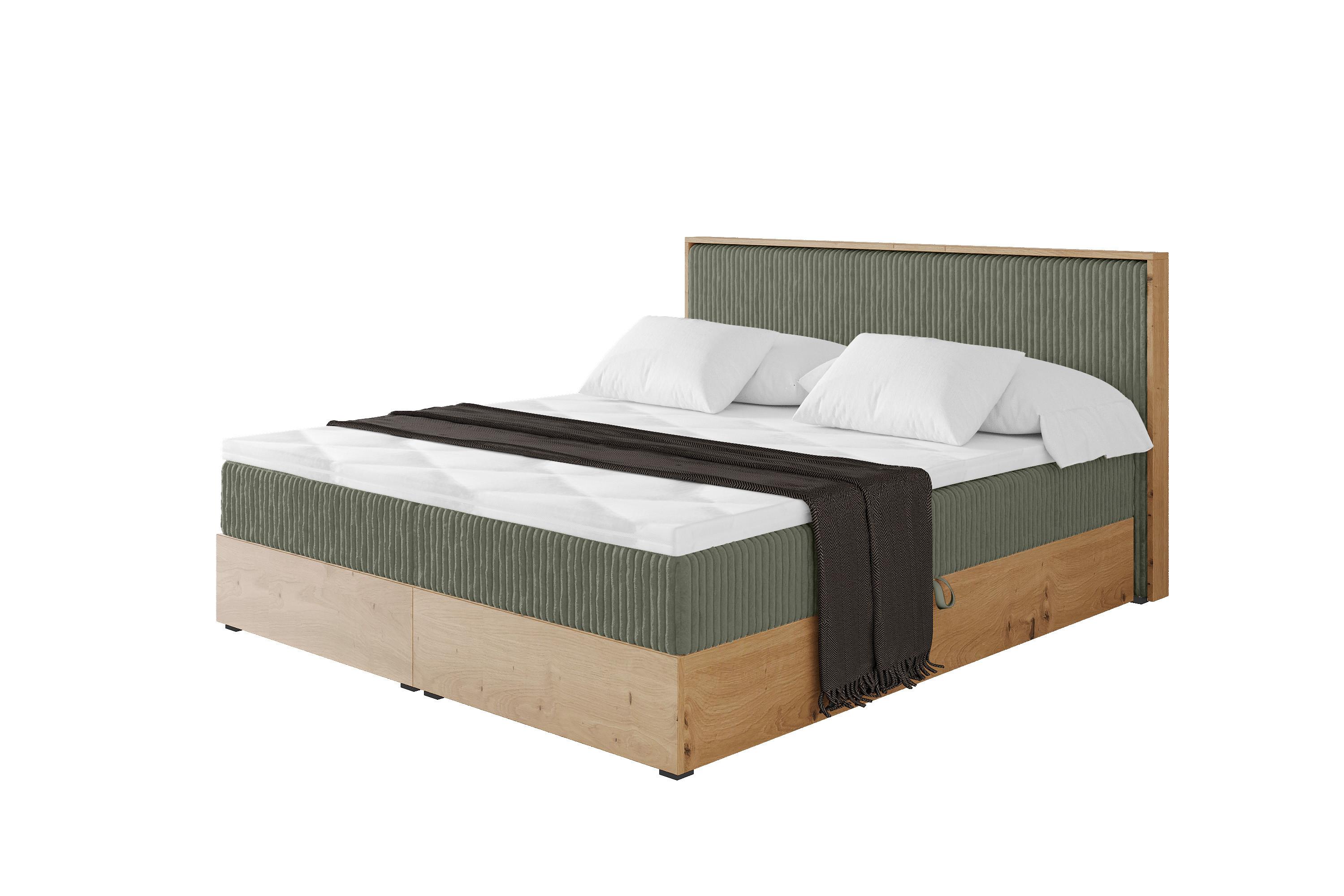BOXBETT LOLLI9 - 140x200 - H4 Olivgrün - Olivgrün, Holzwerkstoff (140/200cm) - ALTDECOR