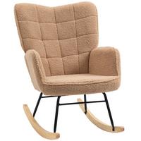 SCHAUKELSTUHL Sessel Relaxsessel bis 120 kg, Polyester, Braun 98x71x101cm - Braun/Naturfarben, Buchenholz/Textil (98/101/71cm) - HOMCOM