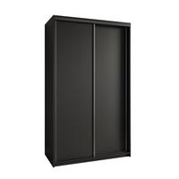 SCHWEBETÜRENSCHRANK NISSE 120/205/60 cm 2-türig Schwarz - Schwarz, Holzwerkstoff (120/205/60cm) - MASSENO