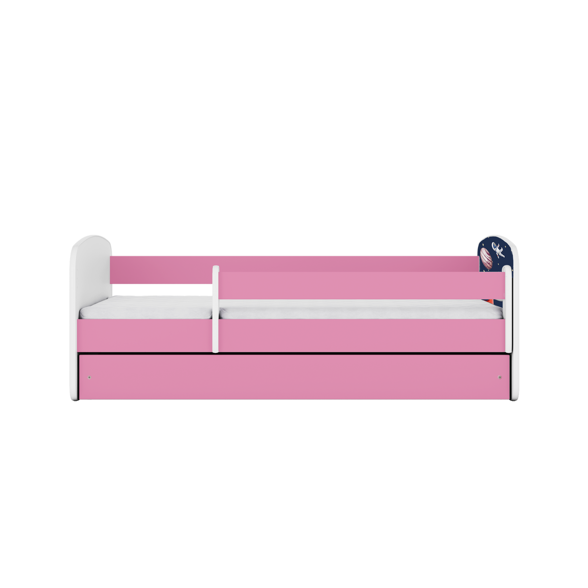 KINDERBETT Kosmos mit Schublade 140/70 80/61/144 - Rosa, Holzwerkstoff (70/140cm) - RAUMHIRSCH FURNITURE