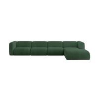 ECKSOFA Ottomane Rechts MIRA-L3 409x179x70 Grün Cord - Salbeigrün/Schwarz, Holzwerkstoff/Kunststoff (409/179cm) - ALTDECOR