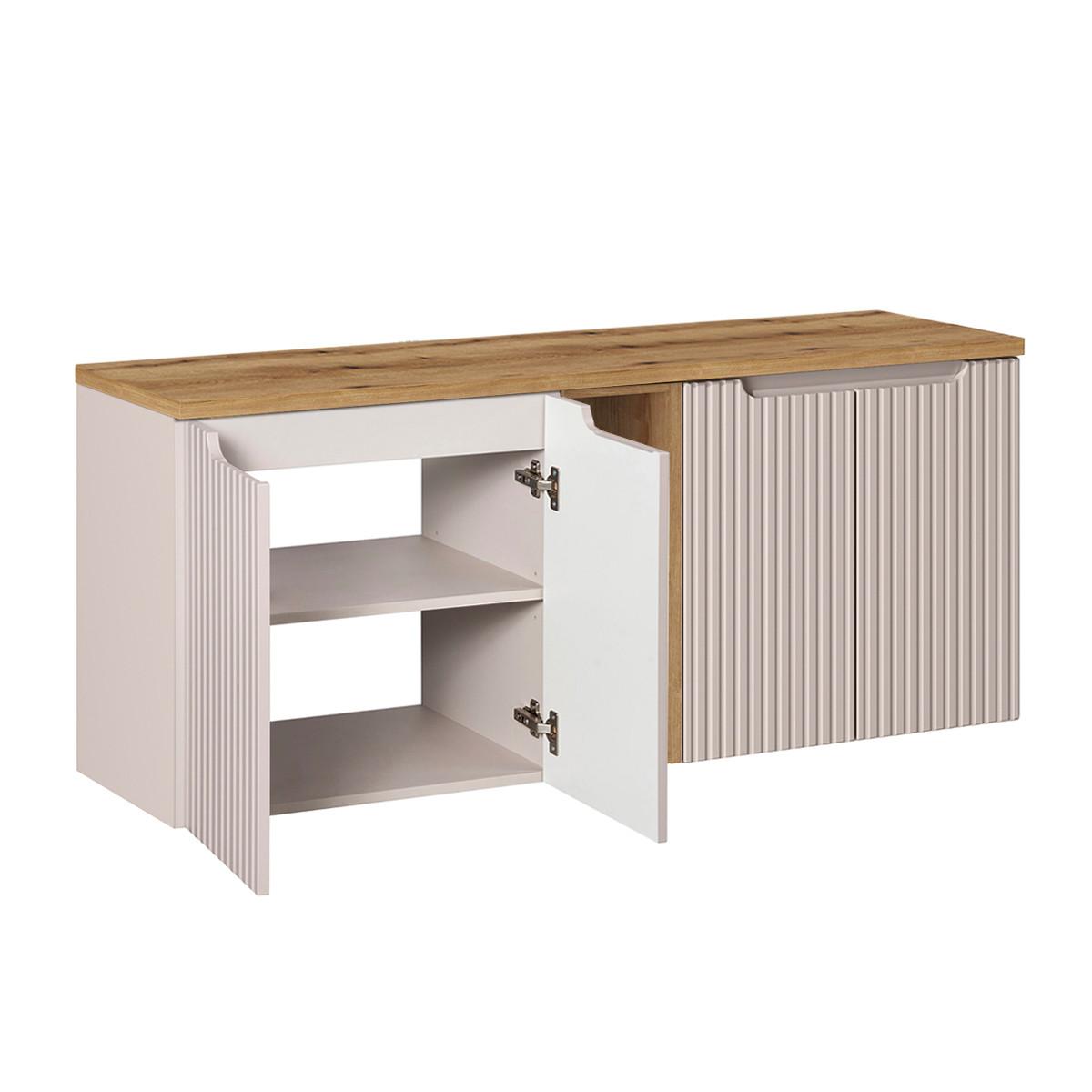 BADMÖBEL 140.4cm Riva 2er-Set Kaschmir und Holz - Beige, Holzwerkstoff (140.4/59.5/40cm) - Petits-meubles