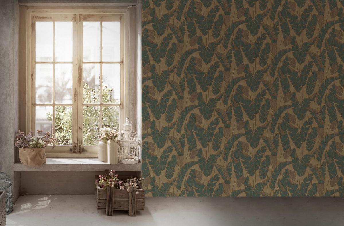 VLIESTAPETE Grün 53/1005 cm - Grün, Textil (53/1cm) - KUNSTLOFT