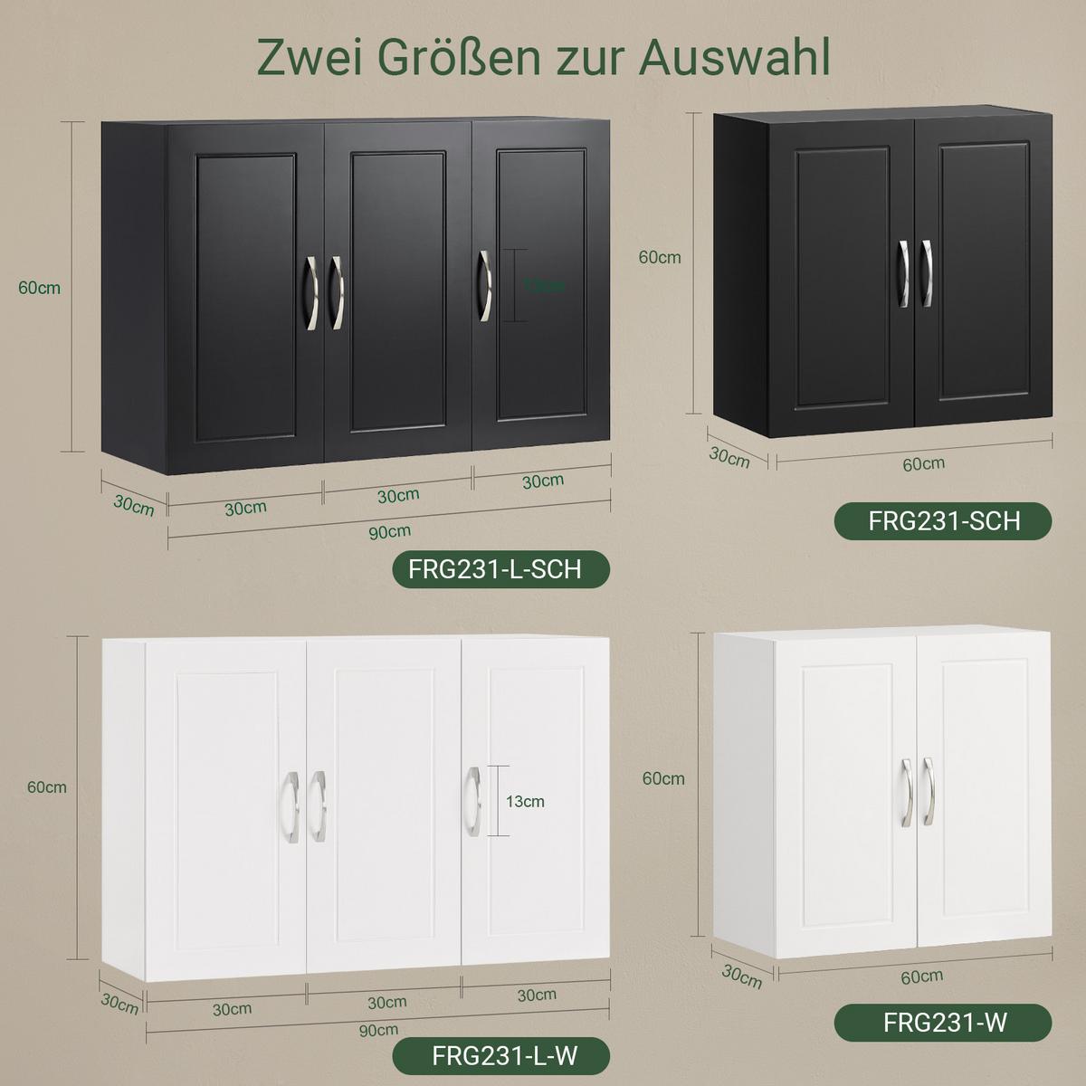 HÄNGESCHRANK Schwarz - Schwarz, Holzwerkstoff (60/60/30cm) - SoBuy