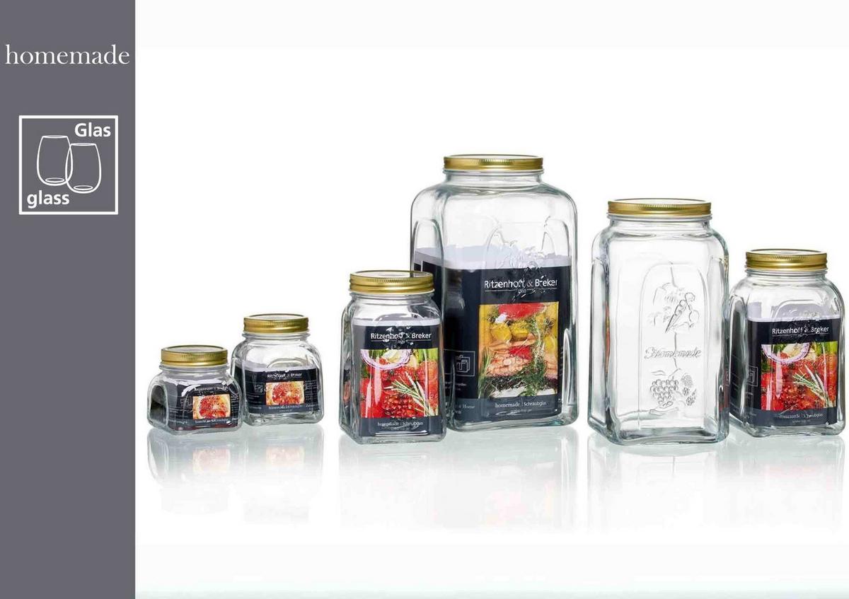 EINMACHGLÄSER Homemade transparent 3 l 3er Set - Transparent, Glas (3L) - Ritzenhoff Breker