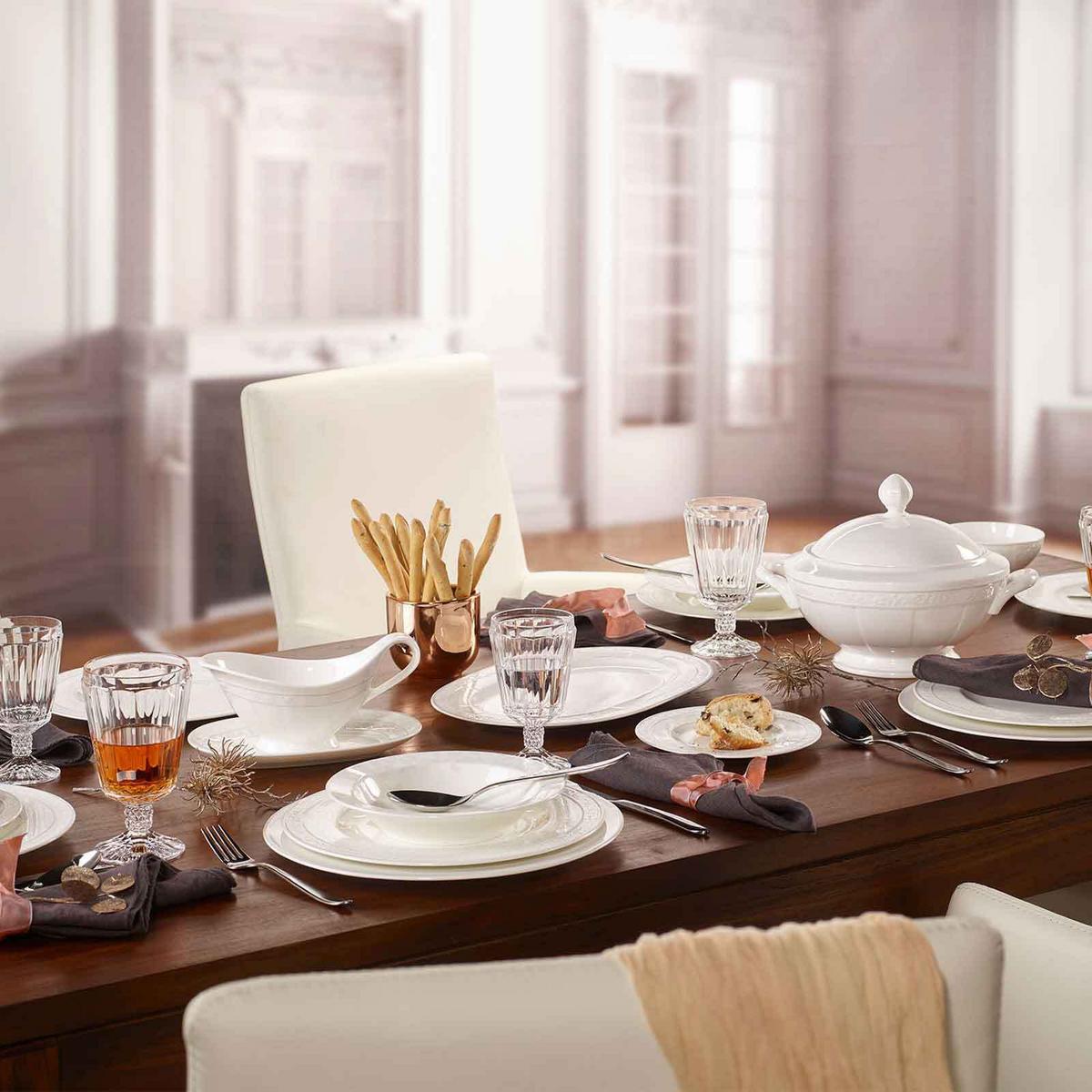BASIC-SET Gray Pearl weiß 6-tlg. - Weiß, Keramik (2/2/2cm) - Villeroy & Boch