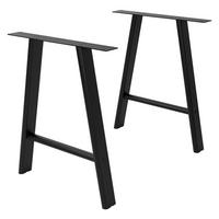 TISCHBEINE Metall Schwarz 2er Set 60x72 cm Flach Tischgestell A-Form aus Stahl - Schwarz, Metall (8/72/60cm) - ML-DESIGN