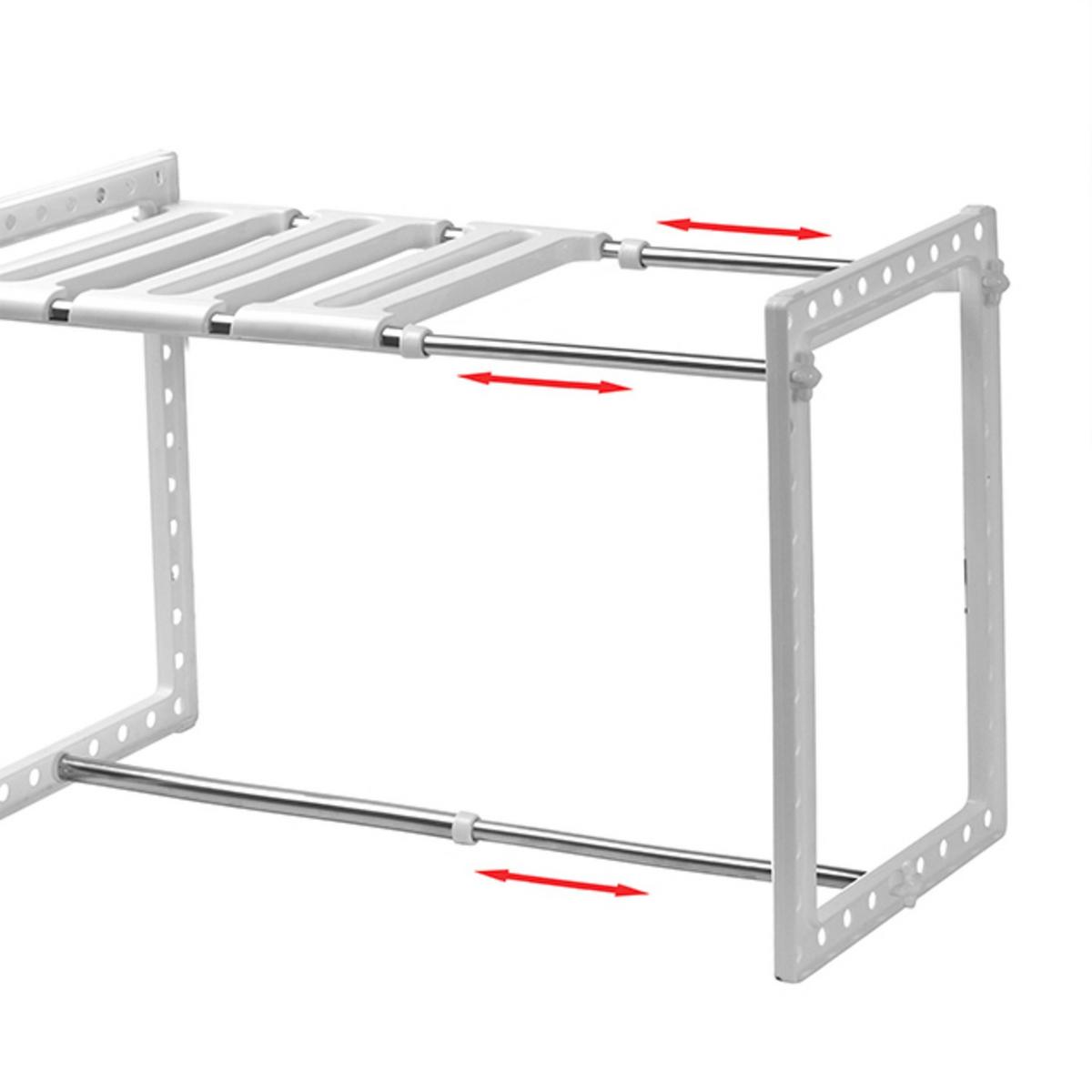 AUSZIEHBARES Regal für unter die Spüle mit 1 Regalebene L38/65 cm - Weiß, Kunststoff (26.5/38/27cm) - Calicosy