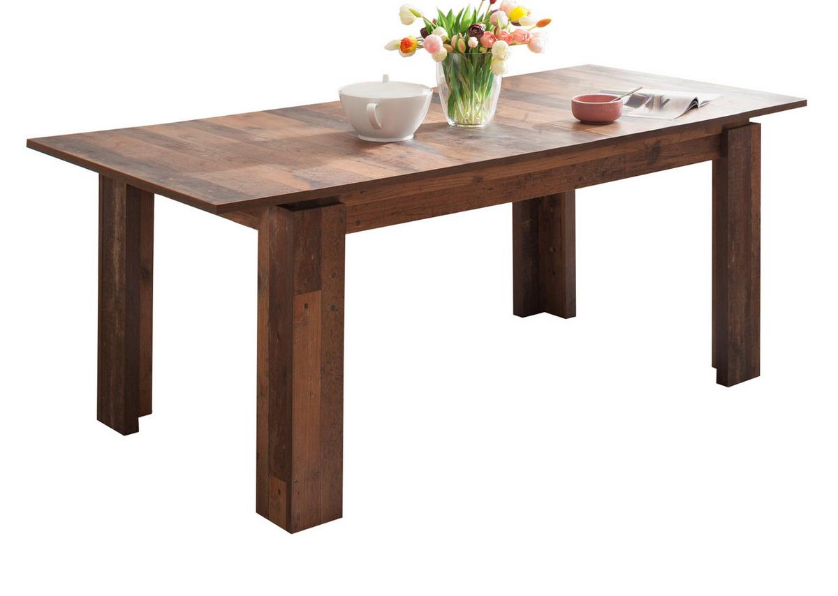 ESSTISCH Old Used Wood Altholz Optik, Küchentisch ausziehbar 160 - 200 x 90 cm - Braun/Grau, Holzwerkstoff (90/160/77cm) - Top.Furn