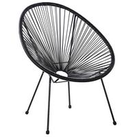 RATTANSTUHL Kunststoff schwarz 70 cm Acapulco II - Schwarz, Kunststoff (70/87/90cm) - Beliani