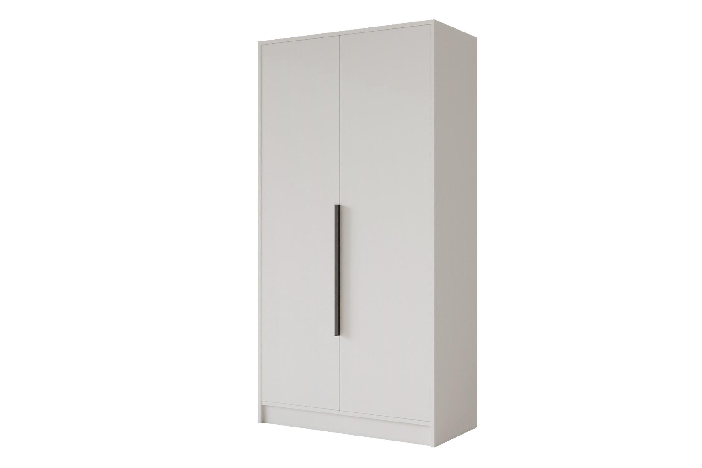 KLEIDERSCHRANK - PORTO - 102 - Weiß - Schwarz/Weiß, Holzwerkstoff (102/200/51cm) - ALTDECOR