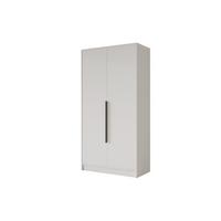 KLEIDERSCHRANK - PORTO - 102 - Weiß - Schwarz/Weiß, Holzwerkstoff (102/200/51cm) - ALTDECOR