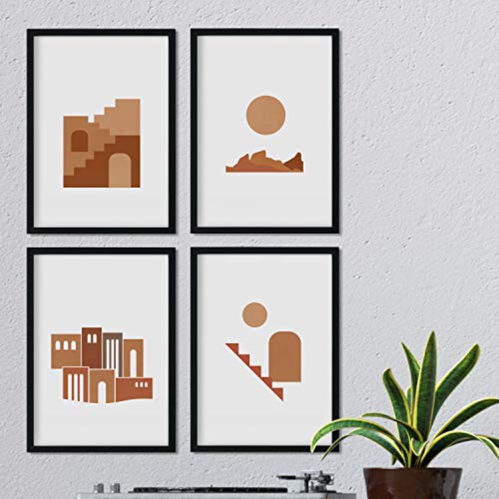 POSTER Set mit 4 Motiven aus Marokko, Sahara, Braun A3 Rahmenlos - Klar, Papier (29.7/3cm) - Nacnic