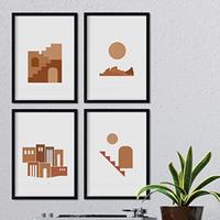 POSTER Set mit 4 Motiven aus Marokko, Sahara, Braun A3 Rahmenlos - Klar, Papier (29.7/3cm) - Nacnic