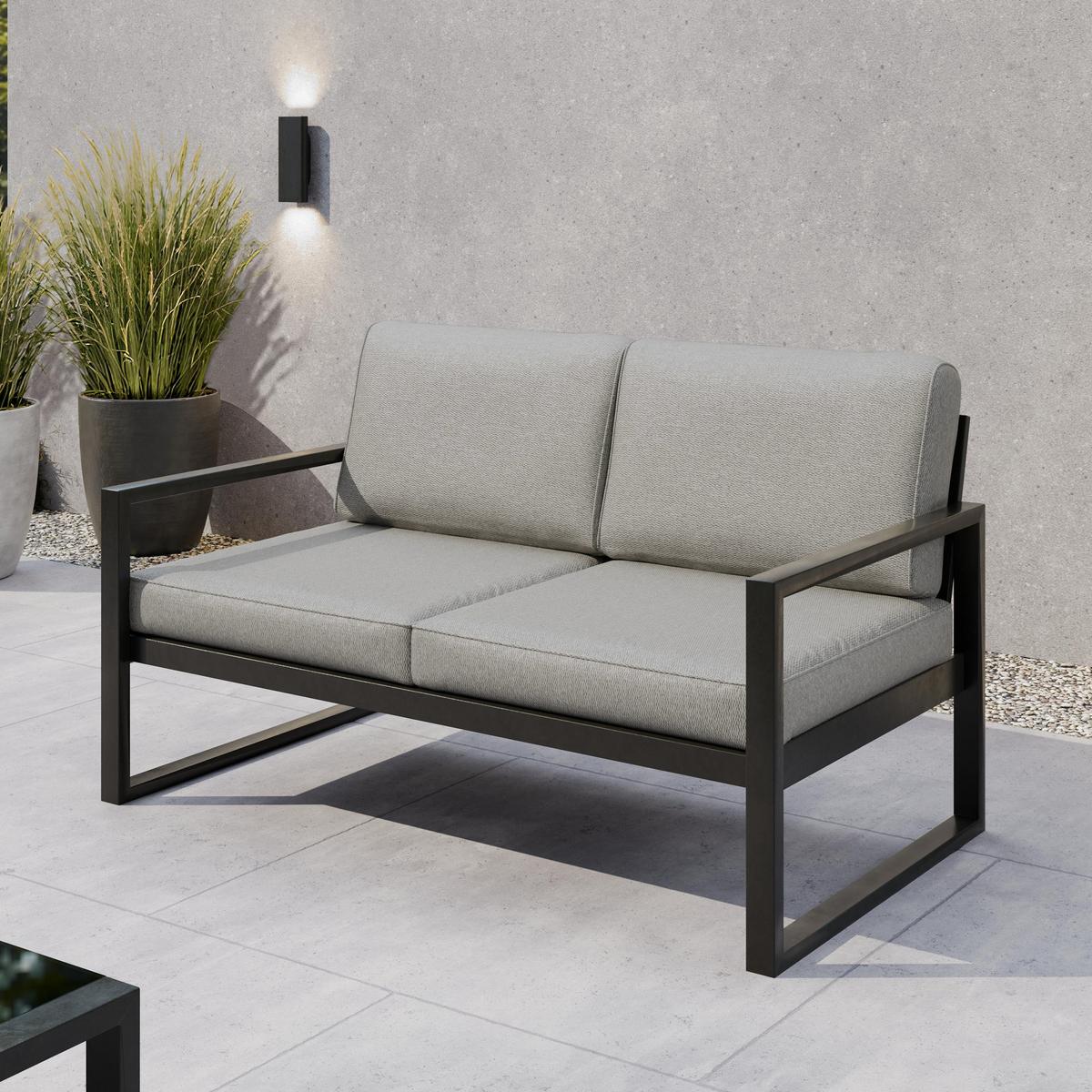 GARTENSET Stella mit Sofas und Sessel, mit Metallrahmen, Beige - Beige, Metall - Beautysofa