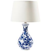 TISCHLEUCHTE Weiß/Blau Carmen - Blau/Weiß, Keramik (30/30/48cm) - Beliani