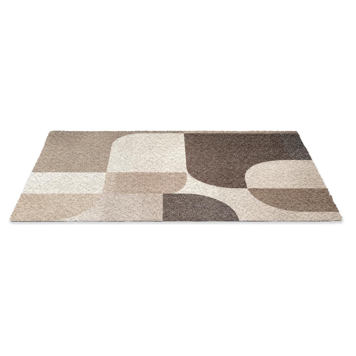 FUSSMATTE Geometrisch - Gewebte Struktur - Modern Fußabtreter 90x60 cm - Beige, Kunststoff (90/0.4cm) - MuchoWow