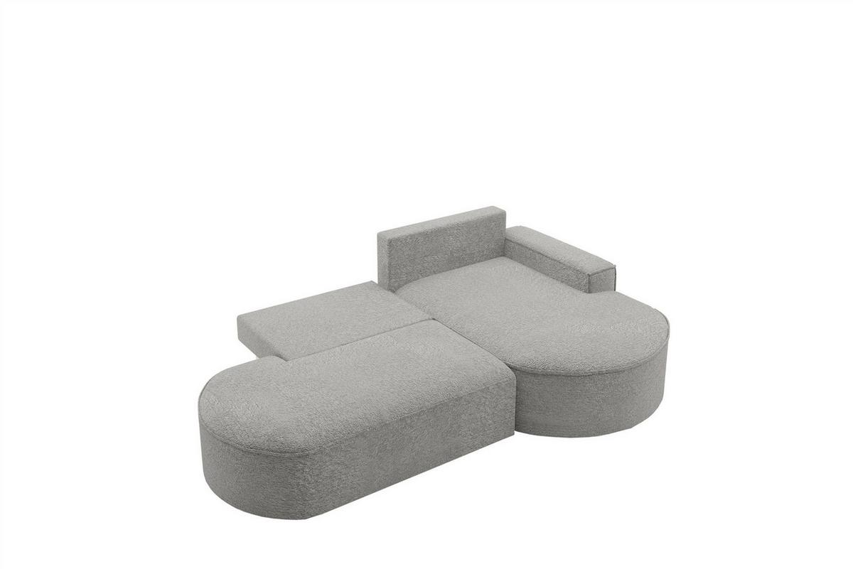ECKSOFA Girona Mit Schlaffunktion - Grau, Holzwerkstoff/Textil (278/179cm) - Fun Möbel