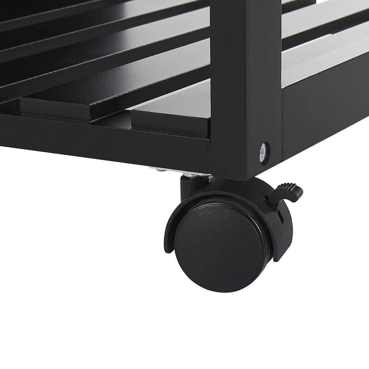 SERVIERWAGEN Schwarz Boves - Schwarz/Braun, Holzwerkstoff/Kunststoff (76/88/48cm) - Beliani