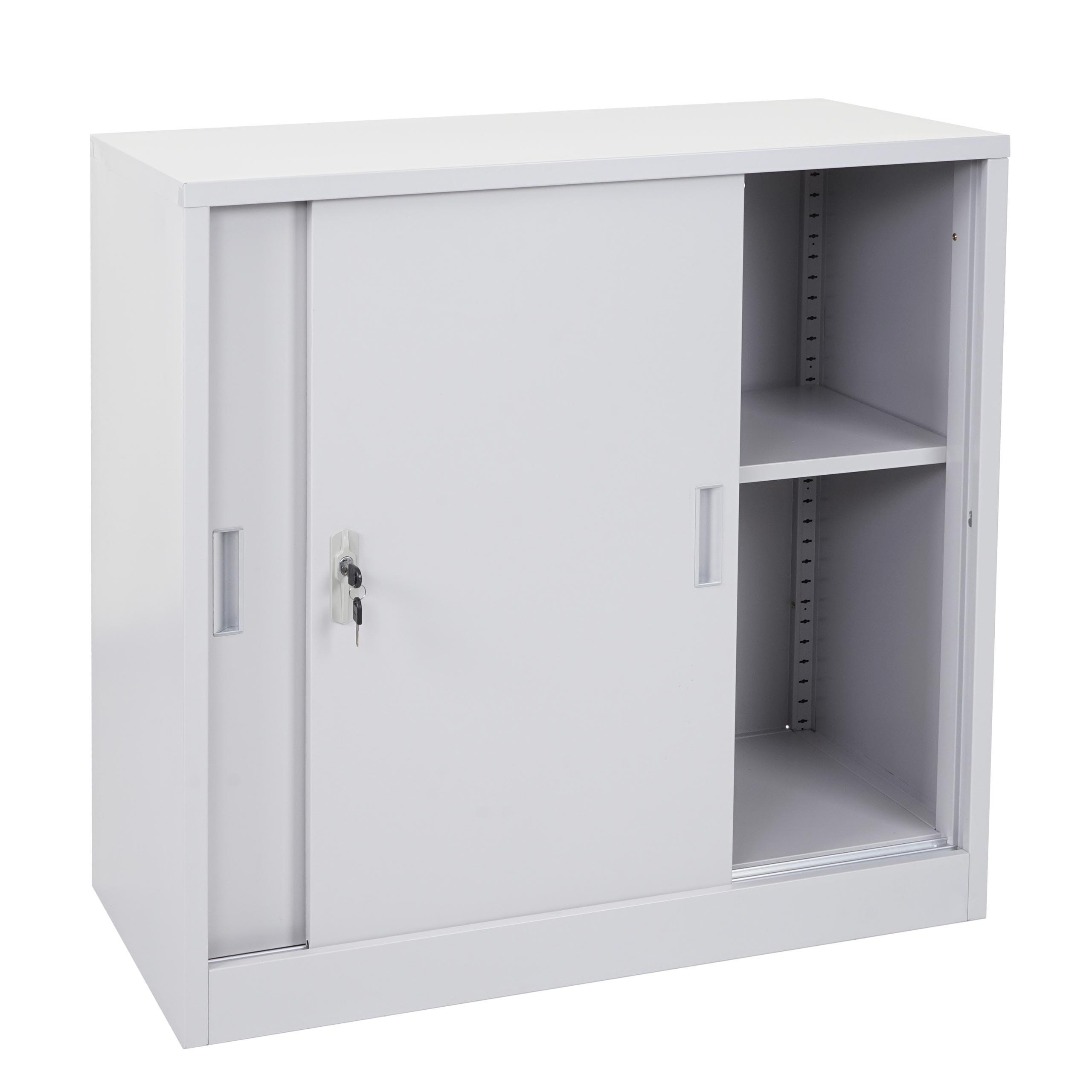 AKTENSCHRANK Grau - Grau, Metall (90/90/45cm) - MCW