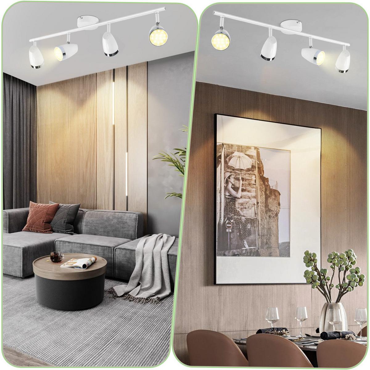 LED-DECKENSTRAHLER Leitch 4-flammig 60/15.5/80cm - Weiß, Metall (60/15.5/80cm) - Nettlife