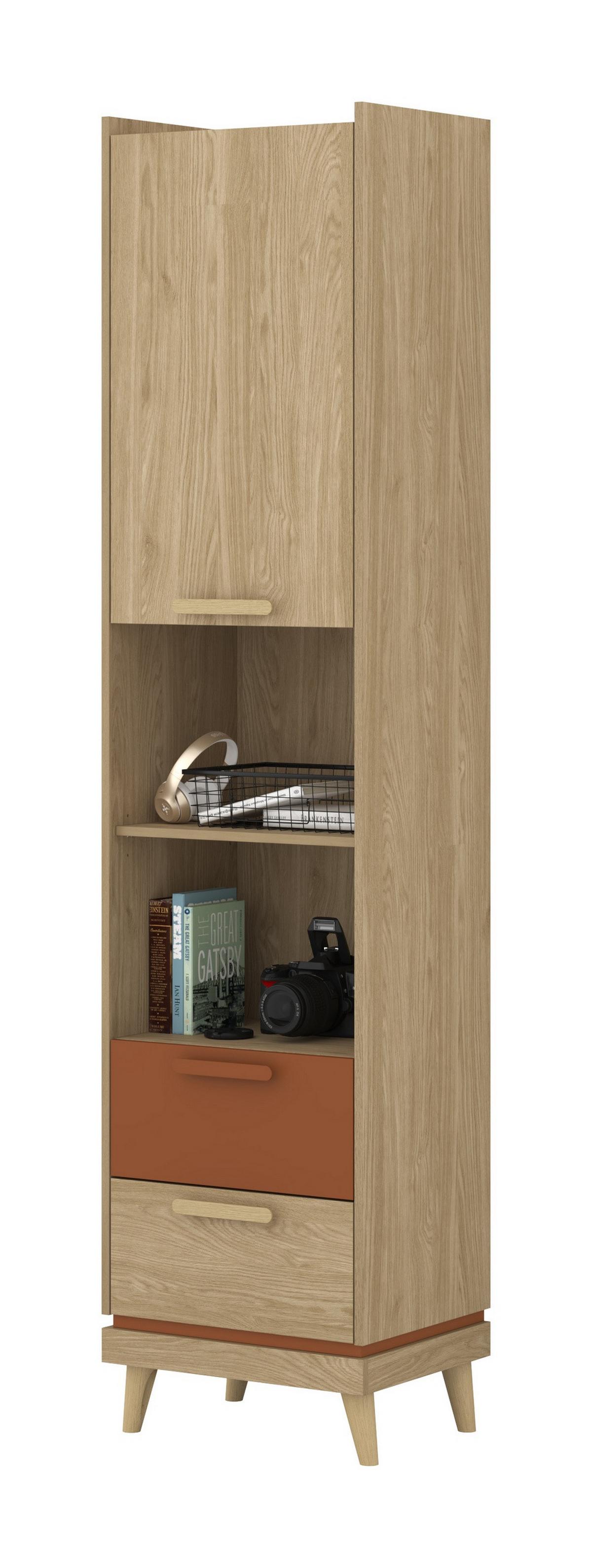 BÜCHERREGAL ACARA 50x40x215 cm, Regal Eichefarben - Eichefarben, Holzwerkstoff (50/215/40cm) - MASSENO