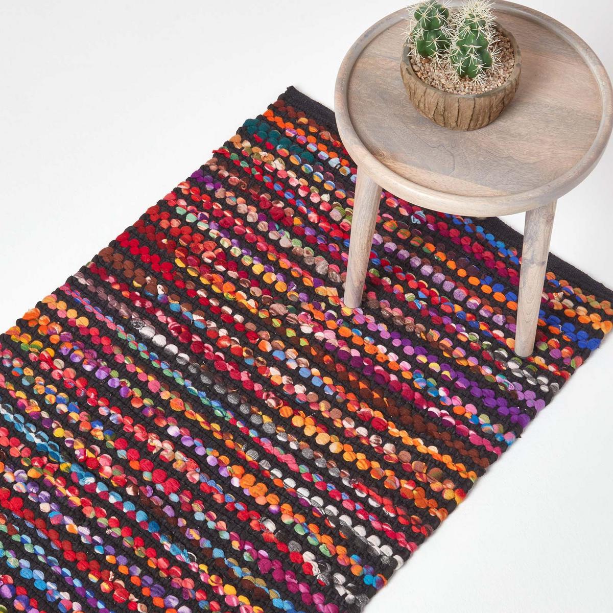FLICKENTEPPICH-LÄUFER Folk 66/200 cm - Multicolor, Textil (66/200cm) - Homescapes