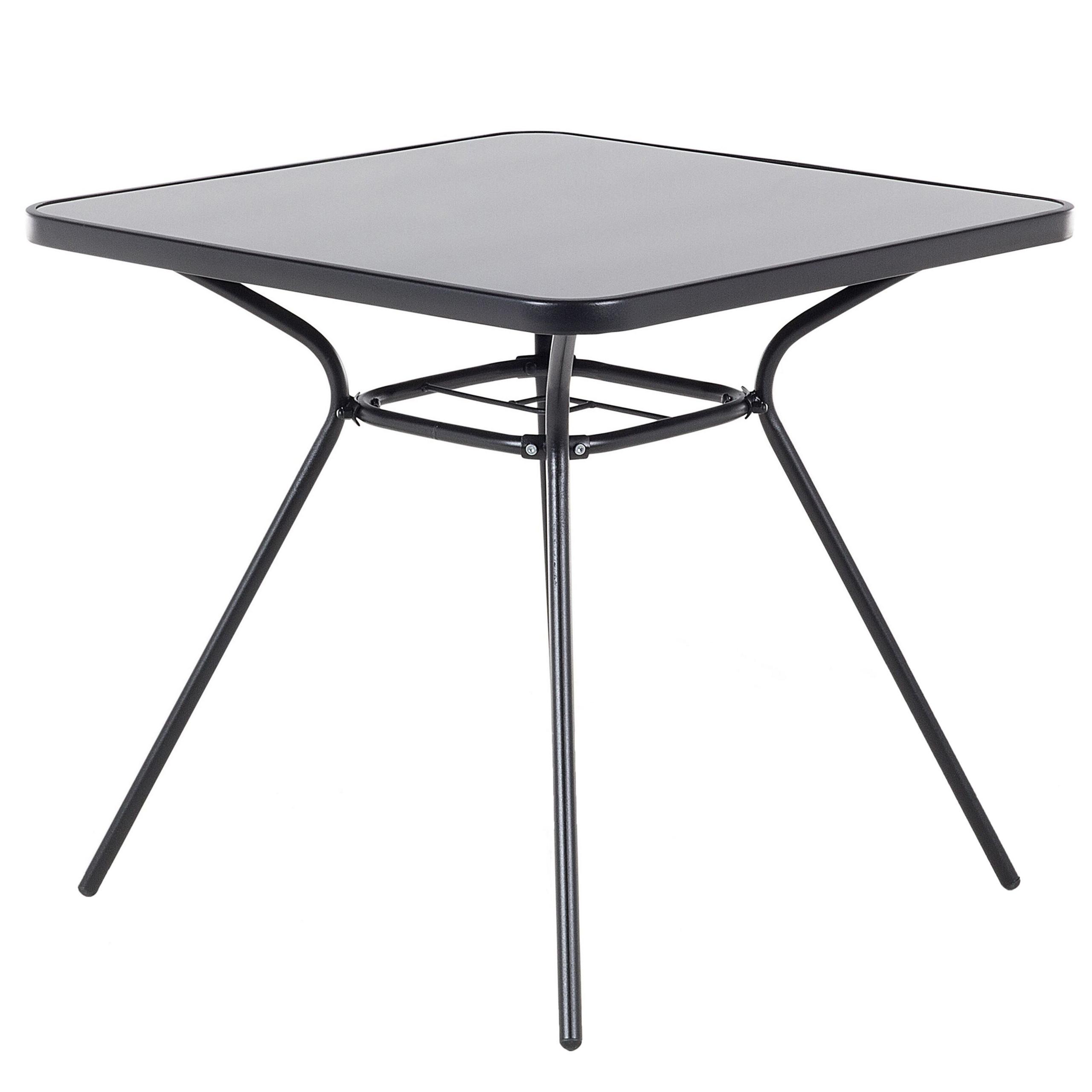 GARTENTISCH Stahl schwarz 80/80 cm Livo - Schwarz, Metall (80/80/72cm) - Beliani