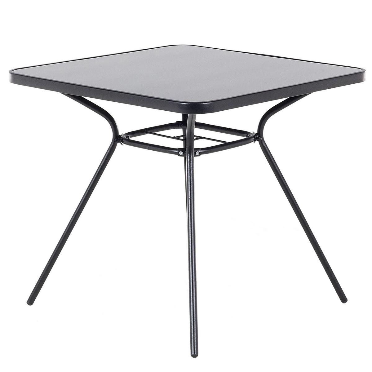GARTENMÖBEL SET 4-Sitzer Stahl schwarz Livo - Schwarz, Metall - Beliani