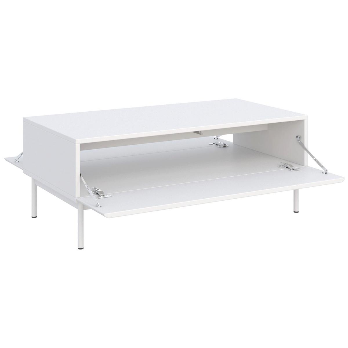 COUCHTISCH Olio weiß 100/53 cm - Weiß, Holzwerkstoff/Metall (53.2/100/40.2cm) - Selsey
